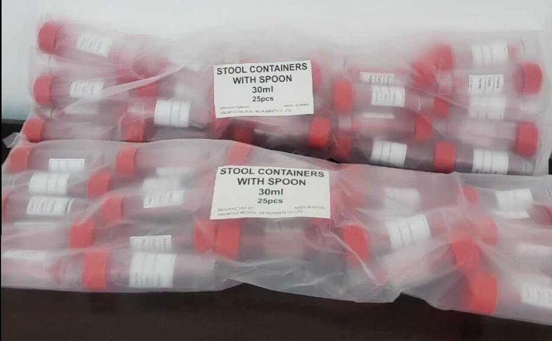 Sterile Stool Containers with Spoon – 30ml Specimen Collection Cups (Pack of 25)